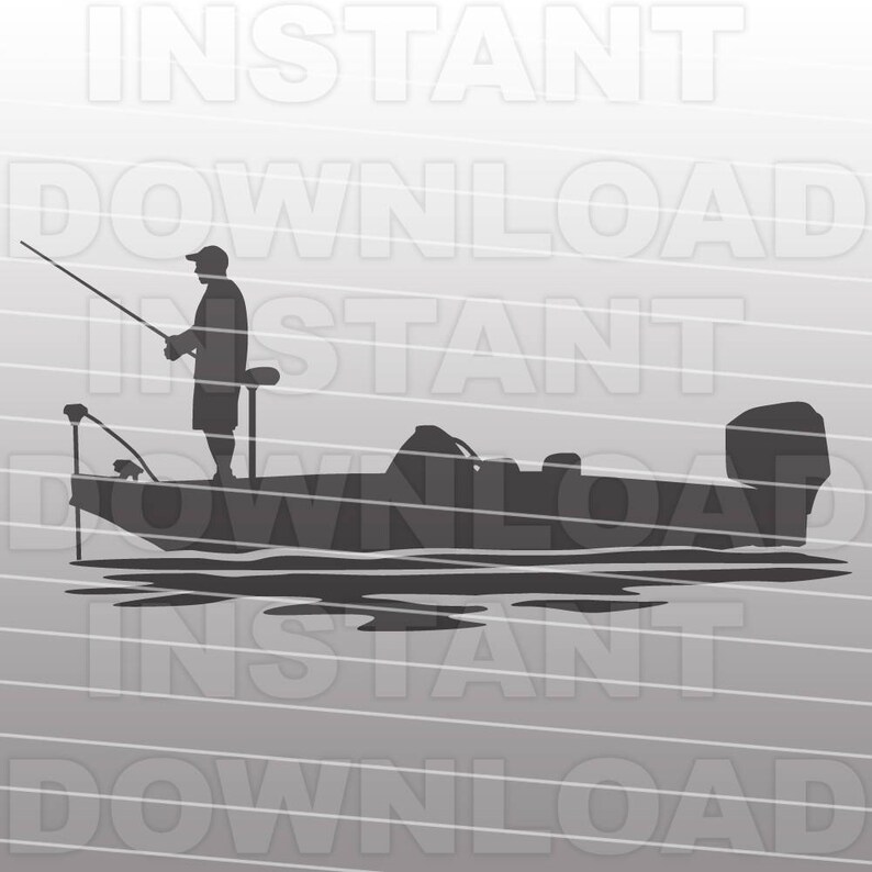 Download Bass Boat SVG File Bass Fishing SVG File Fisherman SVG | Etsy