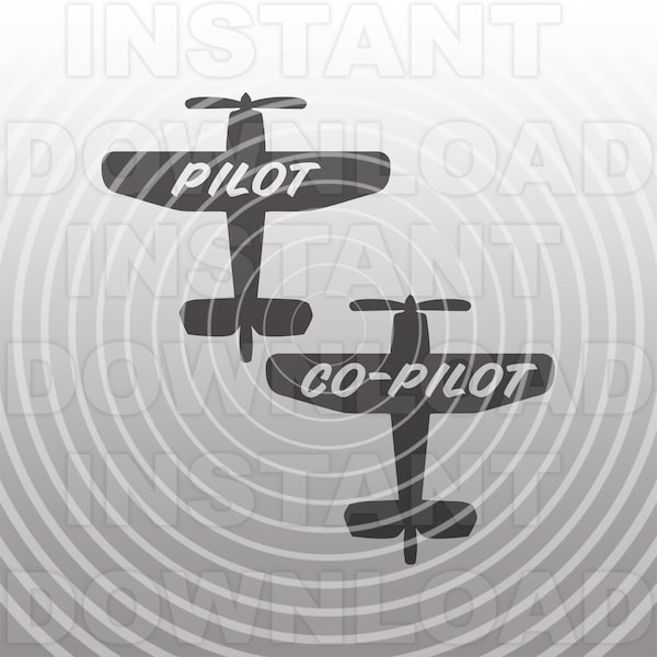 Pilot and Co-Pilot Single Engine Aircraft SVG File,Daddy and Daughter svg,Daddy and Son svg -Commercial/Personal Use-Cricut,Cameo,Silhouette