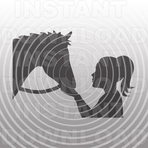 Petite fille alimentation cheval fichier SVG, Farm Girl SVG, Horse Lover svg -Vector Art Commercial & Personal Use-Cricut,Cameo,Silhouette,Vinyl Cut