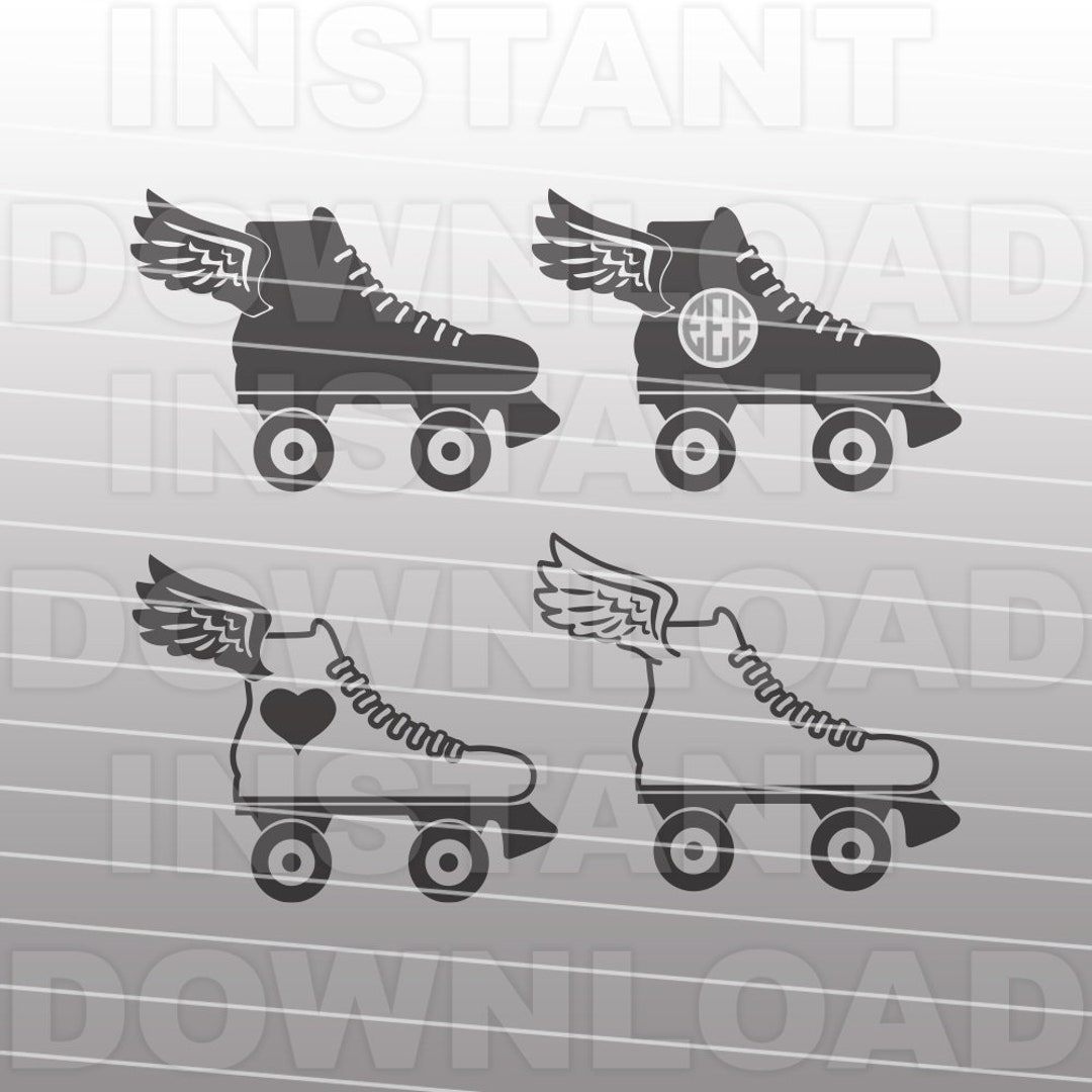 Roller Skates With Wings SVG File,roller Derby Svg,vinyl Cut Svg