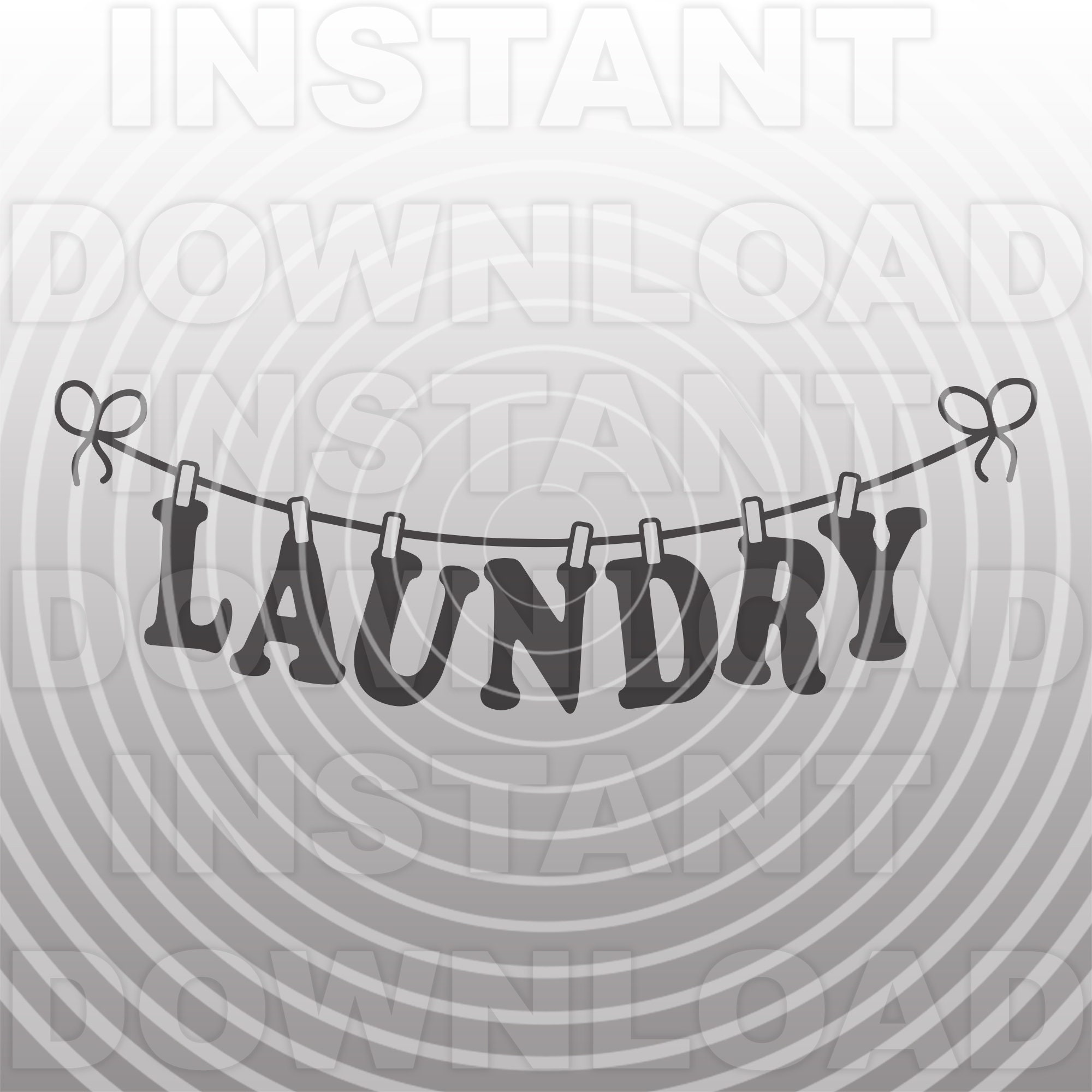 Laundry Clothesline SVG Filelaundry Room Svg vector Art Etsy