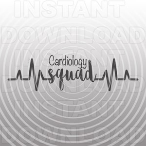 Heartbeat Pulse Cardiology Squad SVG-Datei, Cardiology Nurse SVG-VectorArt kommerzielle/persönliche Nutzung- Cricut,Silhouette,Cameo,Vinyl Aufkleber