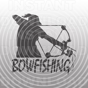 Girl Bowfishing SVG File,Woman Bowfishing SVG,Female Bowfishing SVG -Vector Art Commercial & Personal Use- Cricut,Silhouette,Cameo,Vinyl Cut
