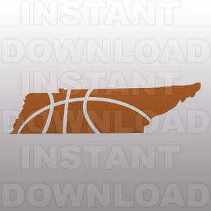Basketbal SVG-bestand, Tennessee SVG-bestand, snijden sjabloon-Vector Clip Art commerciële & persoonlijk gebruik-Cricut, Cameo, Sizzix, Pazzles, silhouet