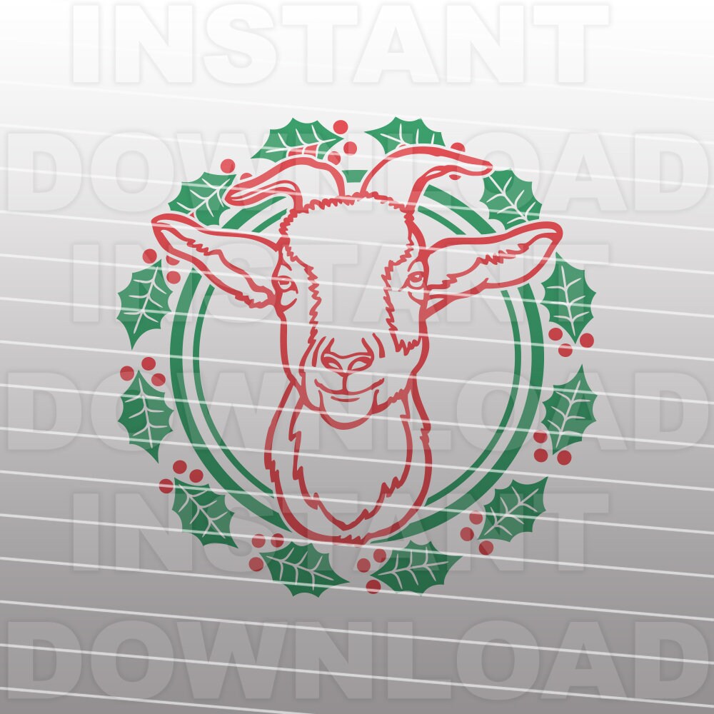 Download Christmas Show Goat SVG FileMistletoe Wreath SVGFarmhouse ...