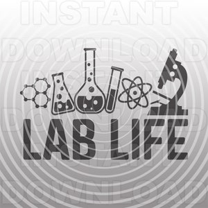 Chemist Lab Life SVG, Conjunto de química con microscopio SVG, Farmacólogo svg -Vector Art Uso comercial/personal- Cricut,Silhouette Cameo,vinilo
