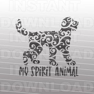 Archivo Goldendoodle SVG,Labradoodle SVG,My Spirit Animal svg -Vector Art Uso comercial y personal-Cricut,Cameo,Silueta,Archivo de corte,Archivo de vinilo