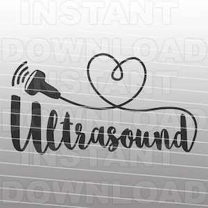 Sonda de ultrassom em formato de coração, arquivo SVG, técnico de ultrassom svg, arte vetorial, uso comercial e pessoal, cricut, silhueta cameo, decalque de vinil
