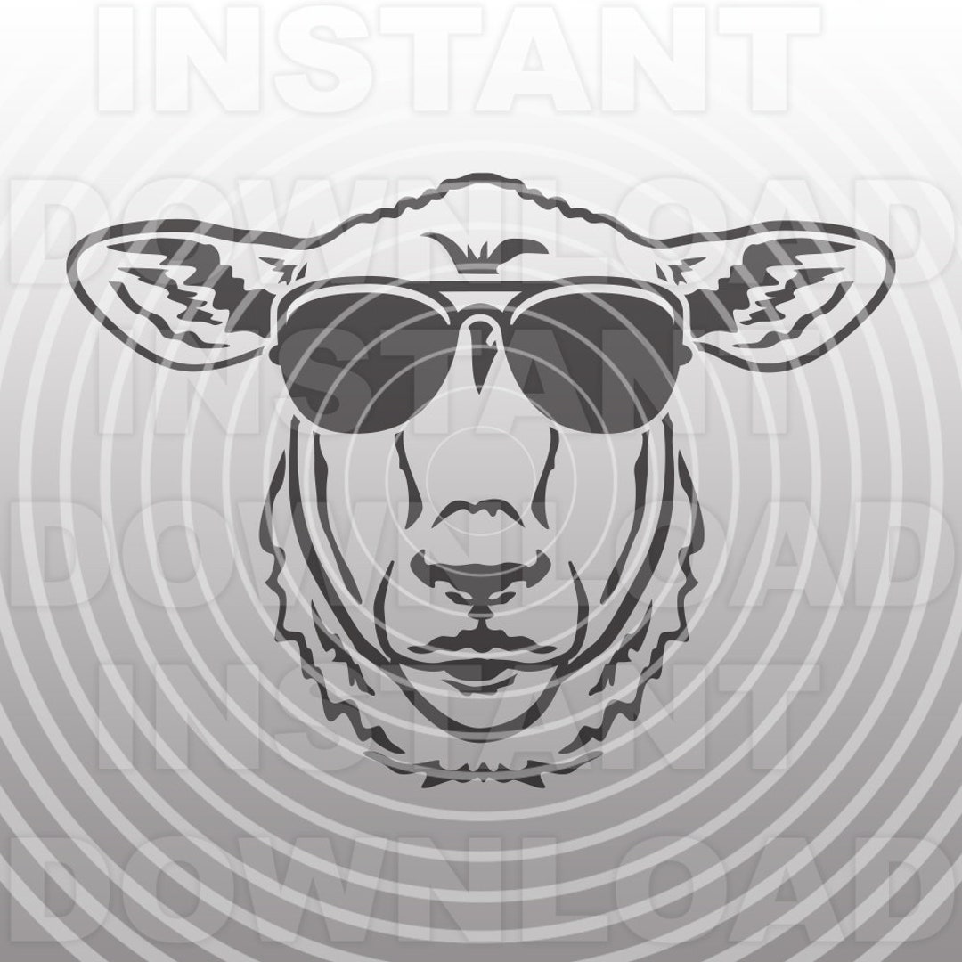 Sheep With Sunglasses SVG File,sheep Face SVG, Svg vector Art