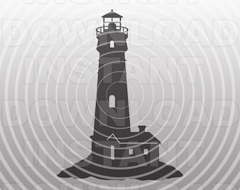 Realistic Lighthouse SVG File,Nautical Lighthouse SVG -Vector Art Commercial & Personal Use- Cricut,Silhouette,Cameo,Vinyl Cut