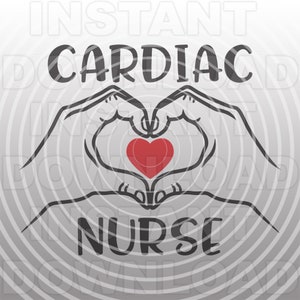 Enfermera cardíaca registrada con signo de corazón en la mano (archivo SVG) - Uso comercial y personal - Clipart vectorial para Cricut, Silhouette, Cameo, vinilo SVG