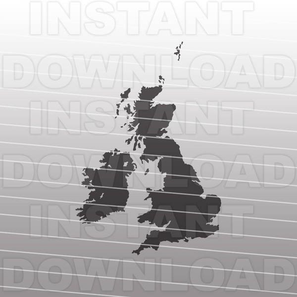 UK Map Outline SVG File,England SVG,Scotland svg,Ireland svg -Vector Art Commercial & Personal Use- Cricut Explore,Silhouette,Cameo,Vinyl