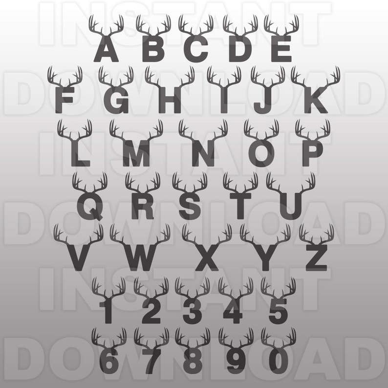 Download Deer Antler Font SVG FileAntler Alphabet SVGAntler ...