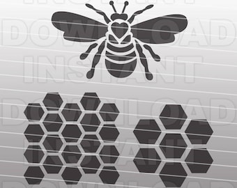 Queen Bee SVG File-Honeycomb SVG-Bee svg file-Cutting Template-Vector Clip Art for Commercial & Personal Use-Cricut,Cameo,Stencil,Silhouette