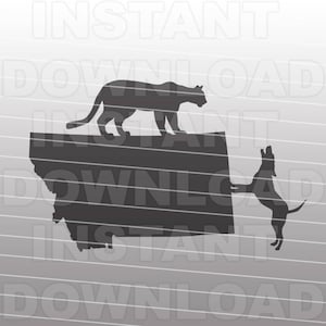 Montana Berglöwe Jagd SVG-Datei, Jagdhund svg-Cutting Template-Vector Art kommerzielle/persönlichen Gebrauch- Cricut,Cameo,Explore,Silhouette