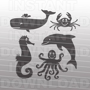 Sea Creature SVG File,Sea Life SVG File,Beach svg,Ocean svg,SVG Bundle -Vector Art for Commercial & Personal Use- Cricut,Cameo,Silhouette