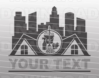 Diseño de logotipo de limpieza residencial y comercial Archivo SVG, Suministros de limpieza SVG -Uso comercial/personal- Cricut,Silhouette Cameo,Vinyl svg