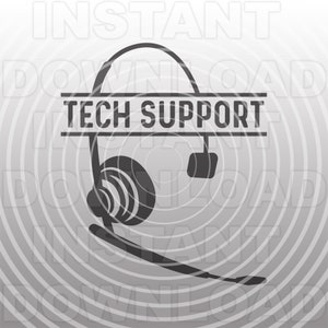 Tech Support with Telephone Headset and Microphone SVG File,Help Desk SVG -Commercial & Personal Use- Cricut,Silhouette Cameo,vinyl