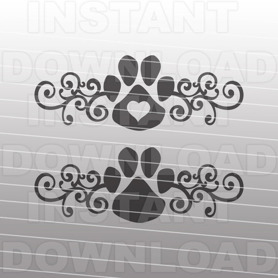 Download Free Paw Print Flourish Svg Filedog Paw Print Svgcat Paw Print Etsy SVG Cut Files