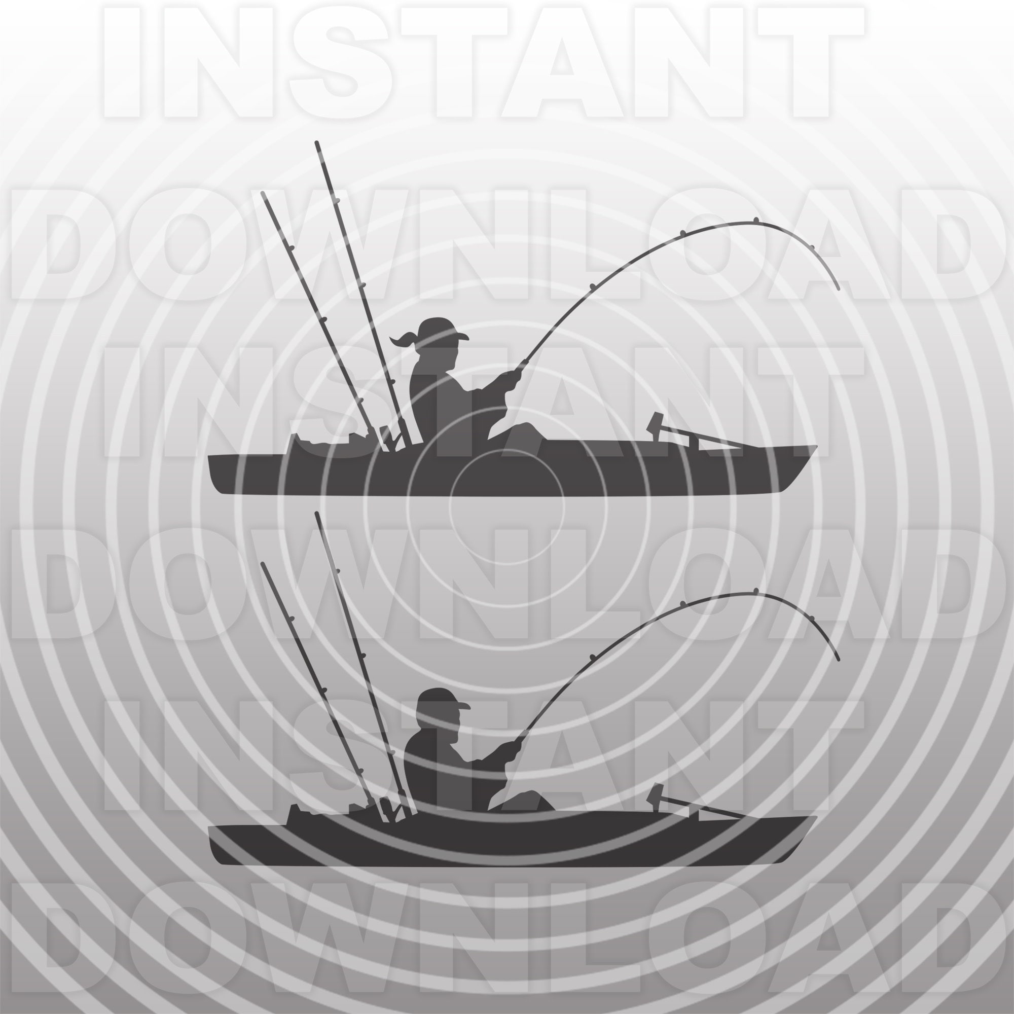 Kayak Fishing SVG File,kayaker Svg,kayaking Svg,kayak Fisherman Svg vector  Art Commercial & Personal Use Cricut,cameo,silhouette,vinyl Cut -   Denmark
