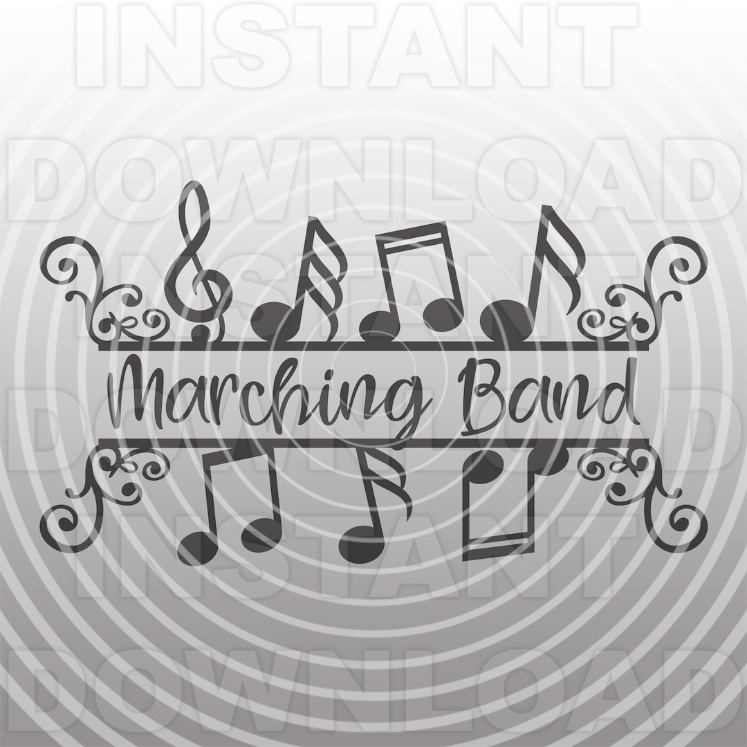 Marching Band With Music Notes SVG File,concert Band SVG -vector Art ...