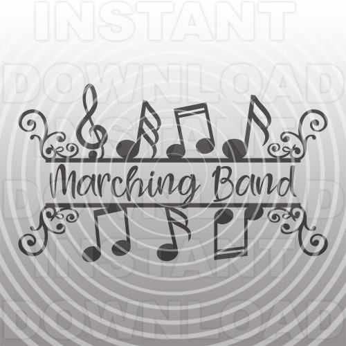 Marching Band With Music Notes SVG Fileconcert Band SVG Etsy