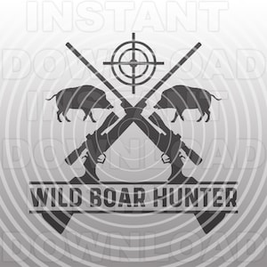 Wildschwein Jäger SVG-Datei, Schwein jagen SVG, Jagd Rifles svg -Vector Clipart kommerzieller & persönlicher Gebrauch- Cricut, Silhouette Cameo, Vinyl Aufkleber