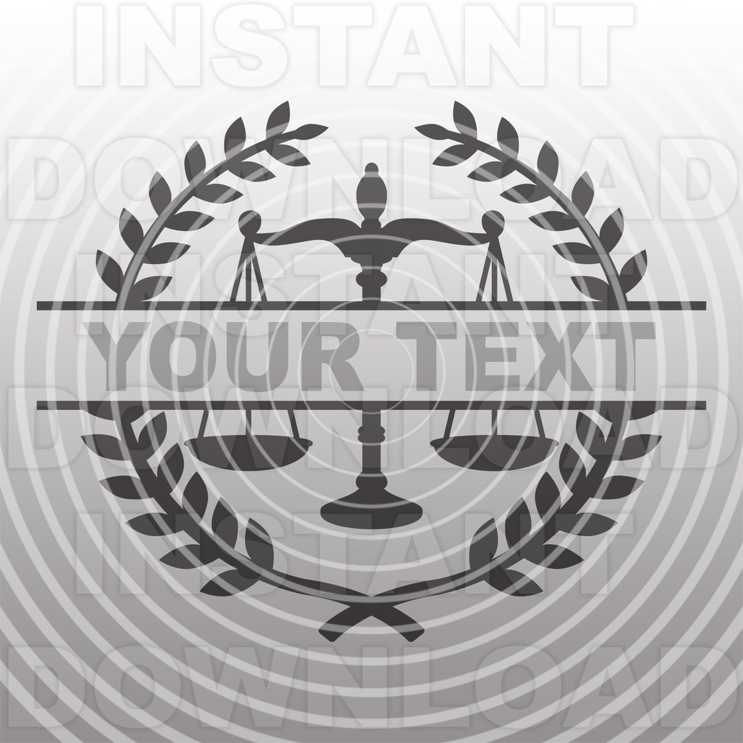 Attorney Lawyer Scales of Justice With Laurel Wreath SVG File,law ...