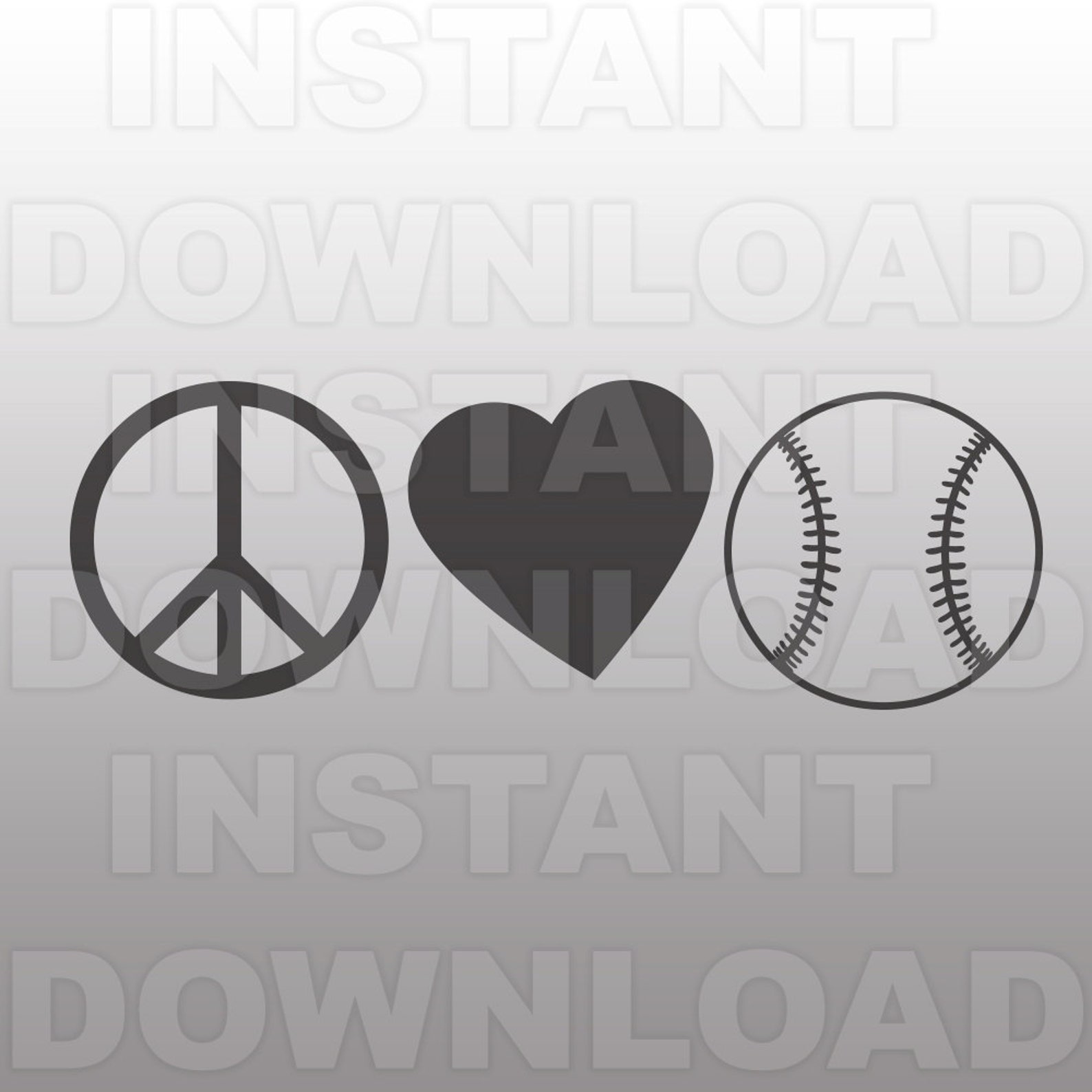 Download Peace Love Baseball SVG File Baseball SVG File Commercial ...