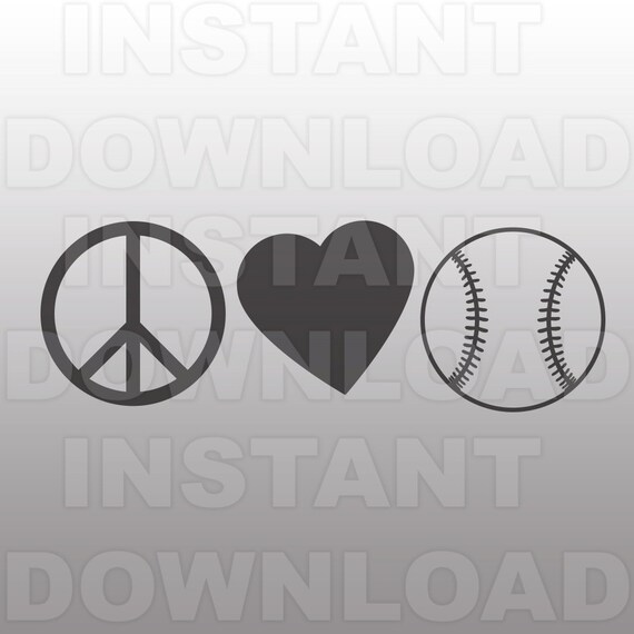 Download Peace Love Baseball Svg File Baseball Svg File Commercial Etsy