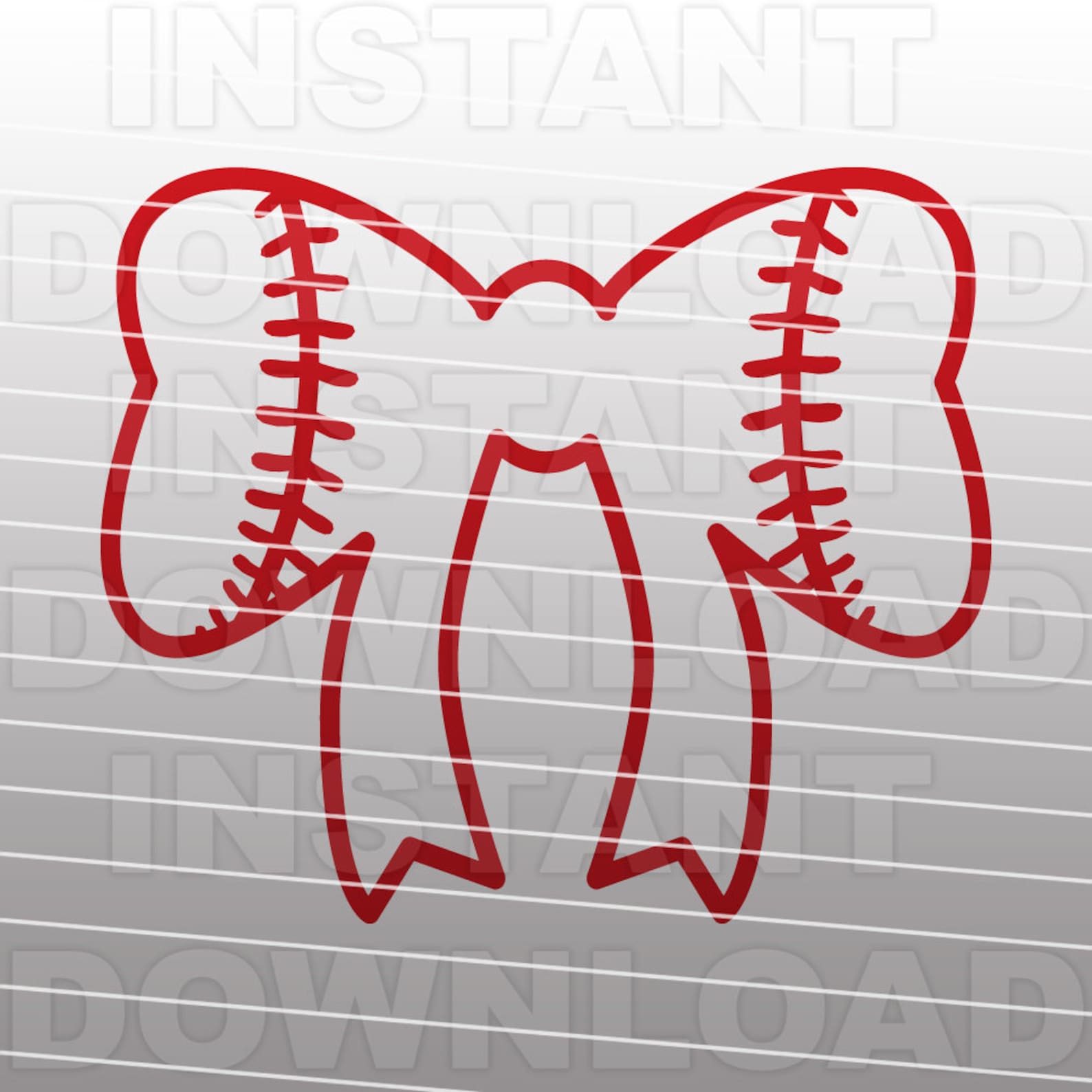 Download Baseball Bow SVG File Baseball SVG File Vector Art | Etsy
