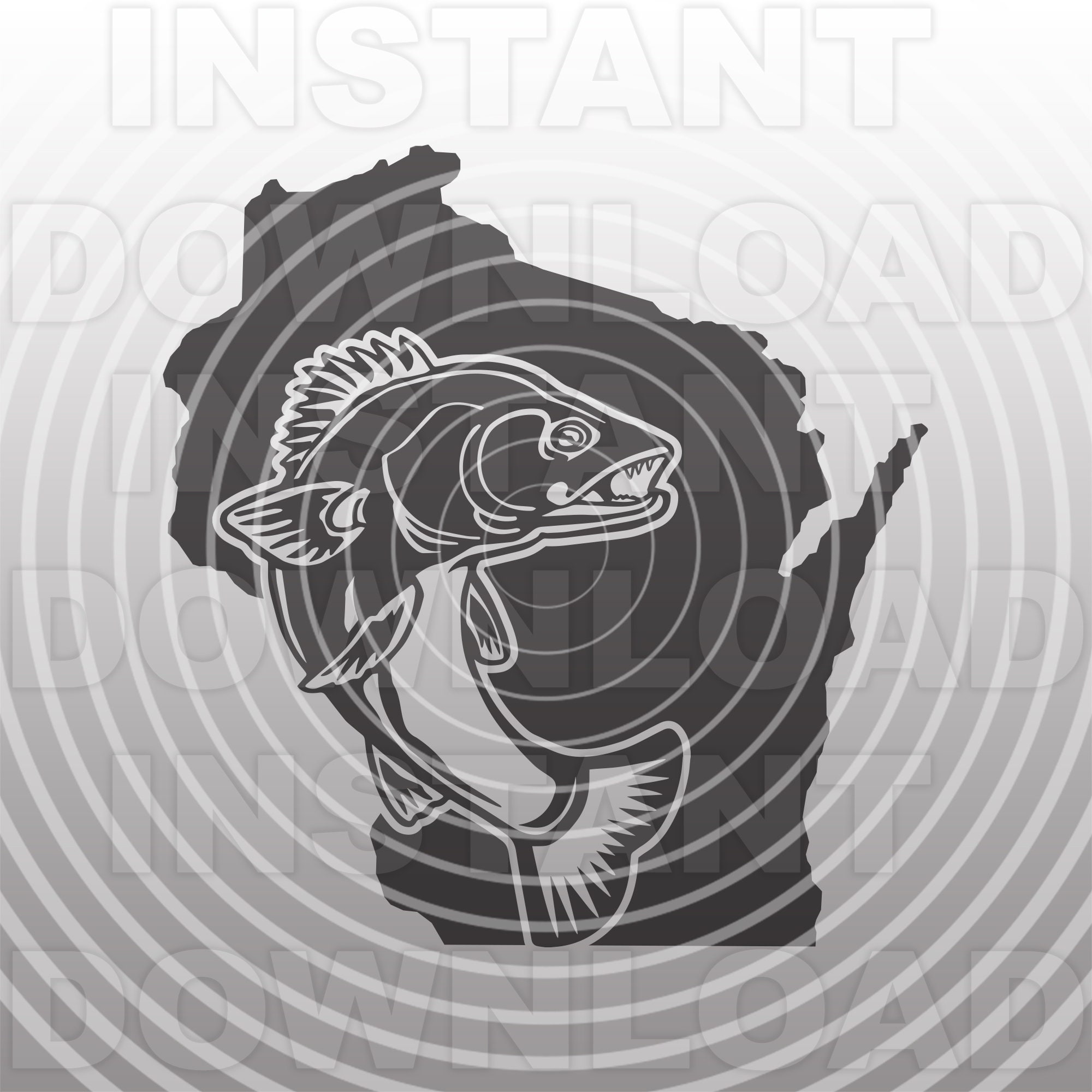 Download Walleye Jumping SVG FileWalleye Fishing SVG FileWisconsin ...