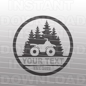 Offroad ATV Quad Forest Scene SVG File, Mailbox Vinyl SVG -Vector format Commercial & Personal Use- Cricut,Silhouette Cameo,vinyl svg