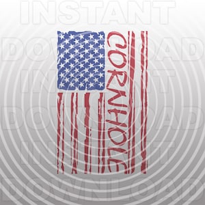 Cornhole Grunge Distressed American USA Flag SVG -Vector Clip Art Commercial & Personal Use- Cricut,Silhouette Cameo,vinyl svg designs
