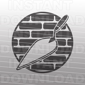 Bricklayer SVG File,Masonry SVG,Trowel with Bricks svg -Vector Art Commercial/Personal Use- Cricut,Silhouette,Cameo,Iron on Vinyl,Vinyl Cut