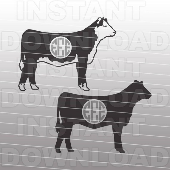 Download Mini Hereford Svgmonogram Svg Filecow Svglivestock Etsy