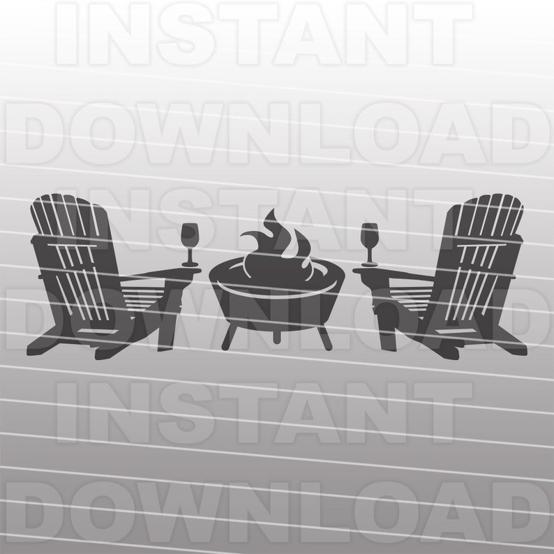 Download Adirondack Chairs with Backyard Outdoor Patio Fire Pit SVG ...
