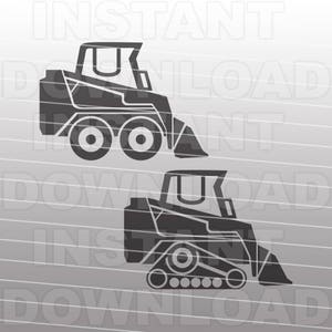 Skid Steer Loader SVG File,Bobcat Bulldozer SVG -Vector Art for Commercial & Personal Use- Silhouette,Cricut,Cameo,Vinyl Cut File