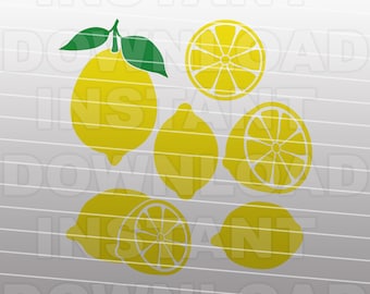 Lemons SVG File,Fruit SVG File,Kitchen svg -Vector Art For Commercial & Personal Use- Cricut,Silhouette,Cameo,Vinyl Decal,Iron on Vinyl
