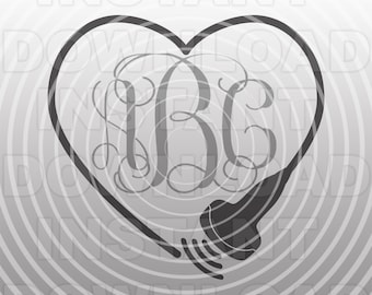 Ultrasound Tech SVG File,Ultrasound Probe Heart Monogram svg,Sonographer svg -Commercial/Personal Use- Cricut,Silhouette,Cameo,Vinyl Decal
