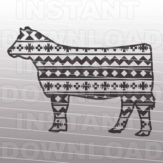 Download Aztec Show Heifer Svglivestock Svgfarm Animal Svg Etsy