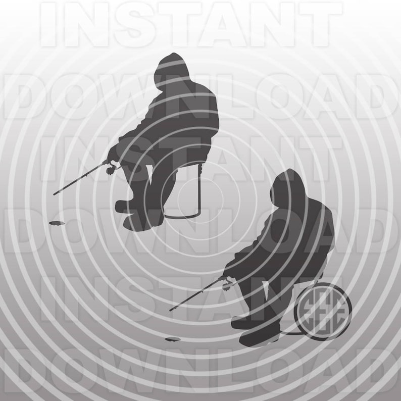 Download Ice Fishing Svg Fileice Fisherman Svg File Vector Art For Etsy