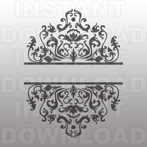 Puede incluir: Un diseño decorativo en blanco y negro con un patrón floral. El diseño está dividido en dos secciones, separadas por una línea horizontal. La sección superior presenta un diseño más intrincado con una flor central, mientras que la sección inferior es más simple y simétrica.