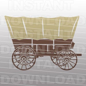 Covered Wagon SVG File,Western SVG,Cowboy svg,Wild West svg -Vector Art Commercial & Personal Use- Cricut,Explore,Cameo,Silhouette,cut file