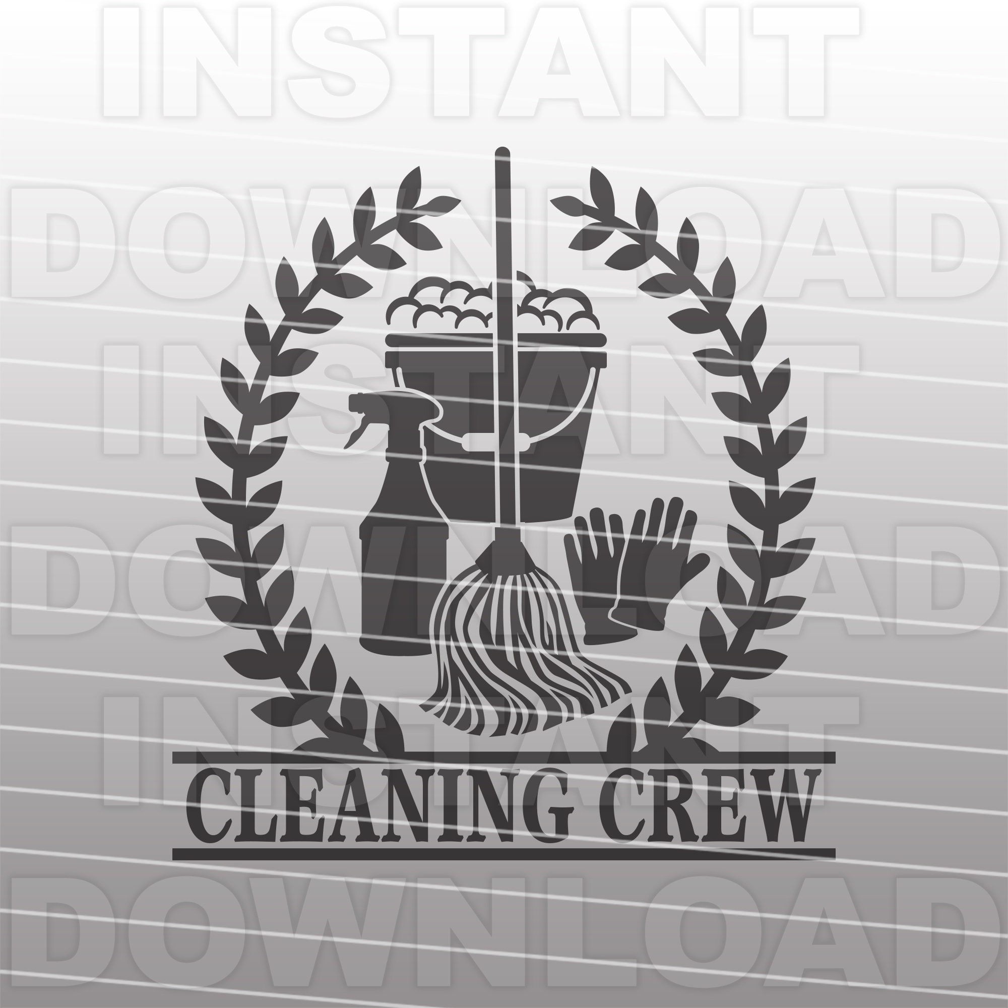Cleaning Crew House Cleaning Logo SVG Filecleaning Supplies Etsy