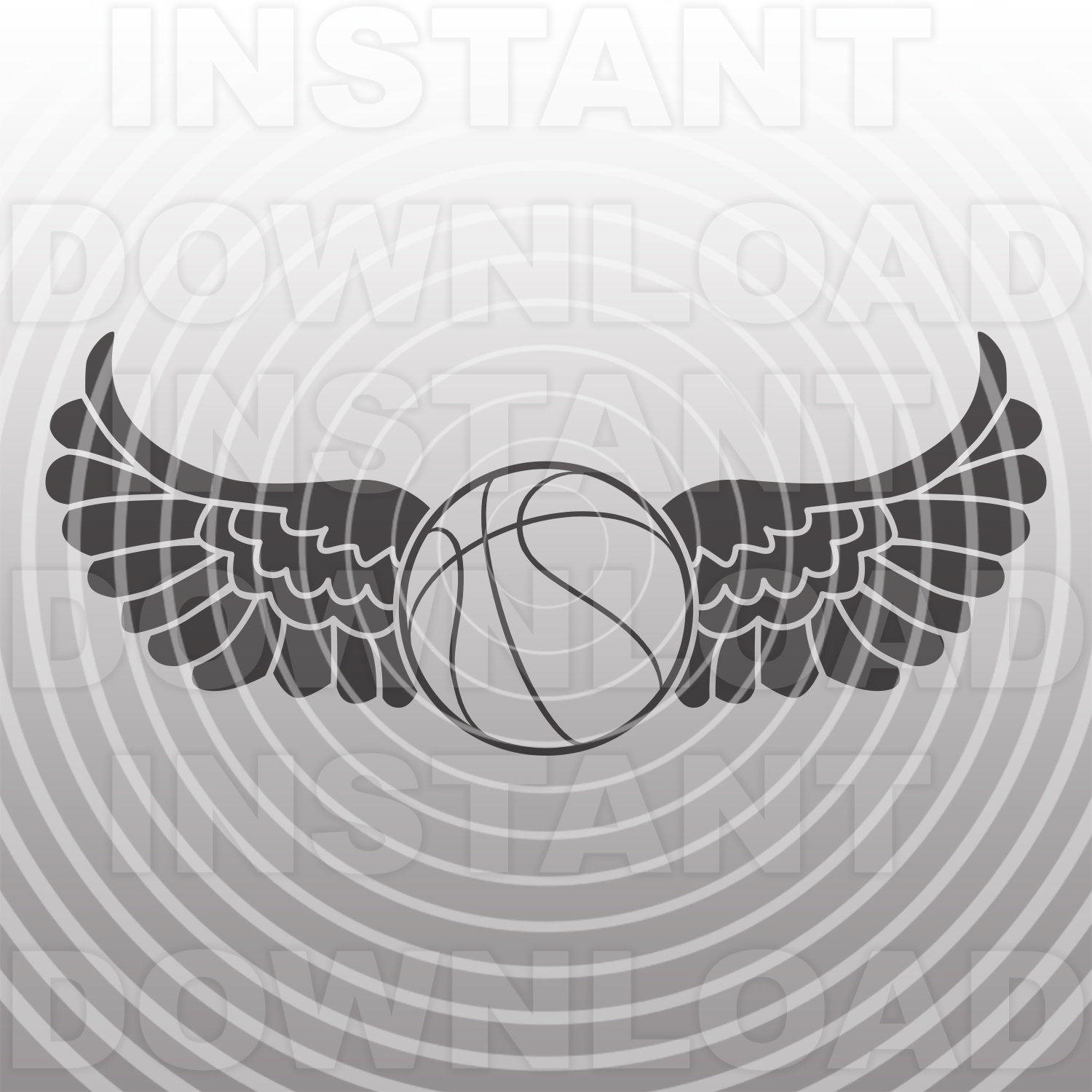 Basketball With Wings SVG File vector Art for Commercial & Etsy Singapore