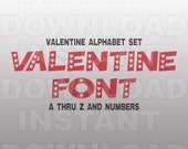 Valentine Heart Alphabet Monogram Letters SVG File, cricut svg, silhouette svg, svg cuts, cuttable svg, svg cut file, vector svg,vinyl files