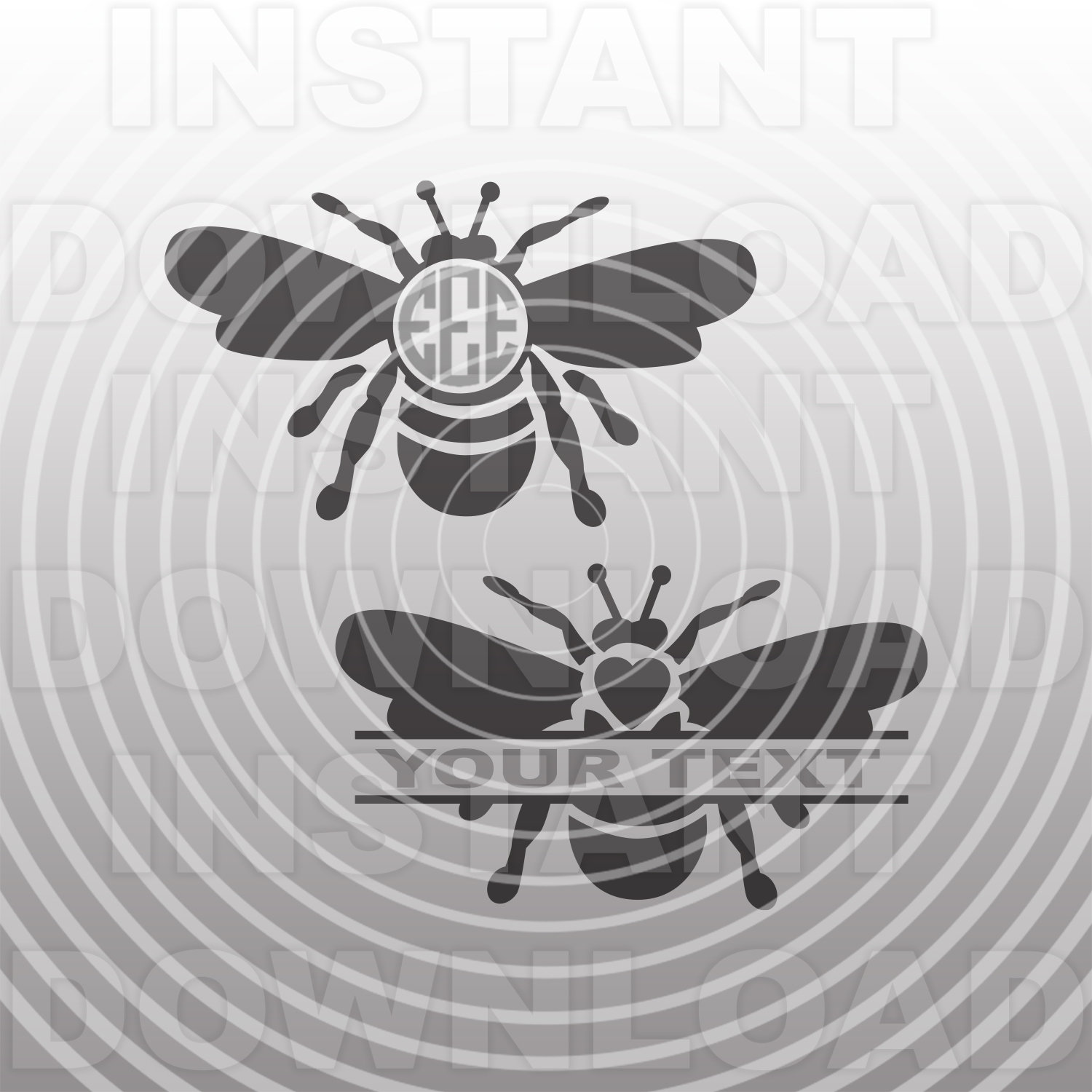 Free Free Honey Bee Monogram Svg