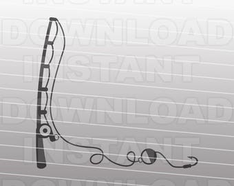 Fishing Pole Corner Border SVG File,Fisherman SVG,Fishing svg -Vector Art for Commercial & Personal Use- Cricut,Silhouette,Cameo,Vinyl Cut