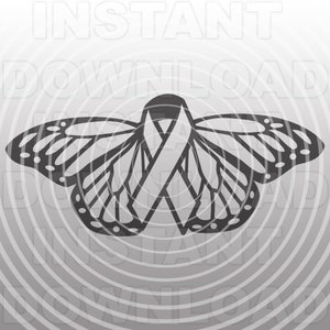 Cancer SVG File,Cancer Awareness SVG,Cancer Ribbon svg,Cancer Memorial svg,Butterfly Vector Art SVG File